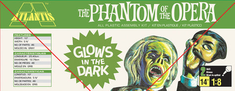Image of The Phantom of the Opera 1:8 Scale Glow Square Box Model Kit by Atlantis