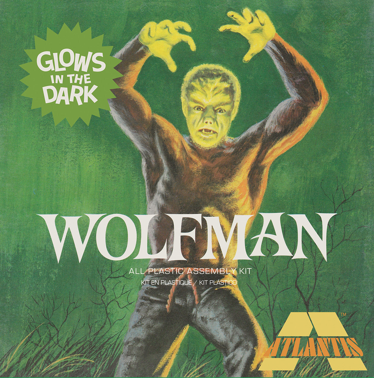 The Wolf Man 1:8 Scale Glow Square Box Model Kit by Atlantis