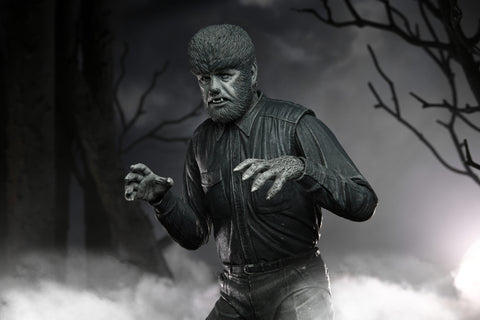 Image of The Wolf Man 7″ Black and White Action Figure by Neca