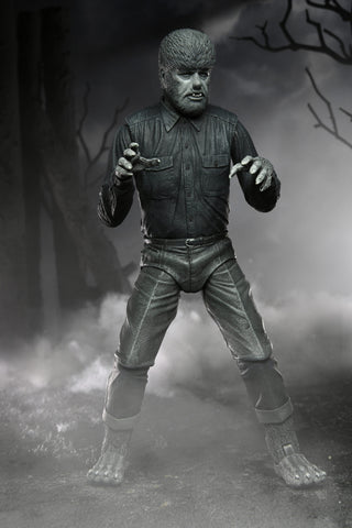 Image of The Wolf Man 7″ Black and White Action Figure by Neca