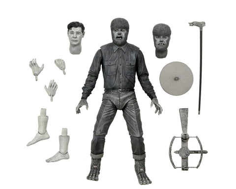 Image of The Wolf Man 7″ Black and White Action Figure by Neca